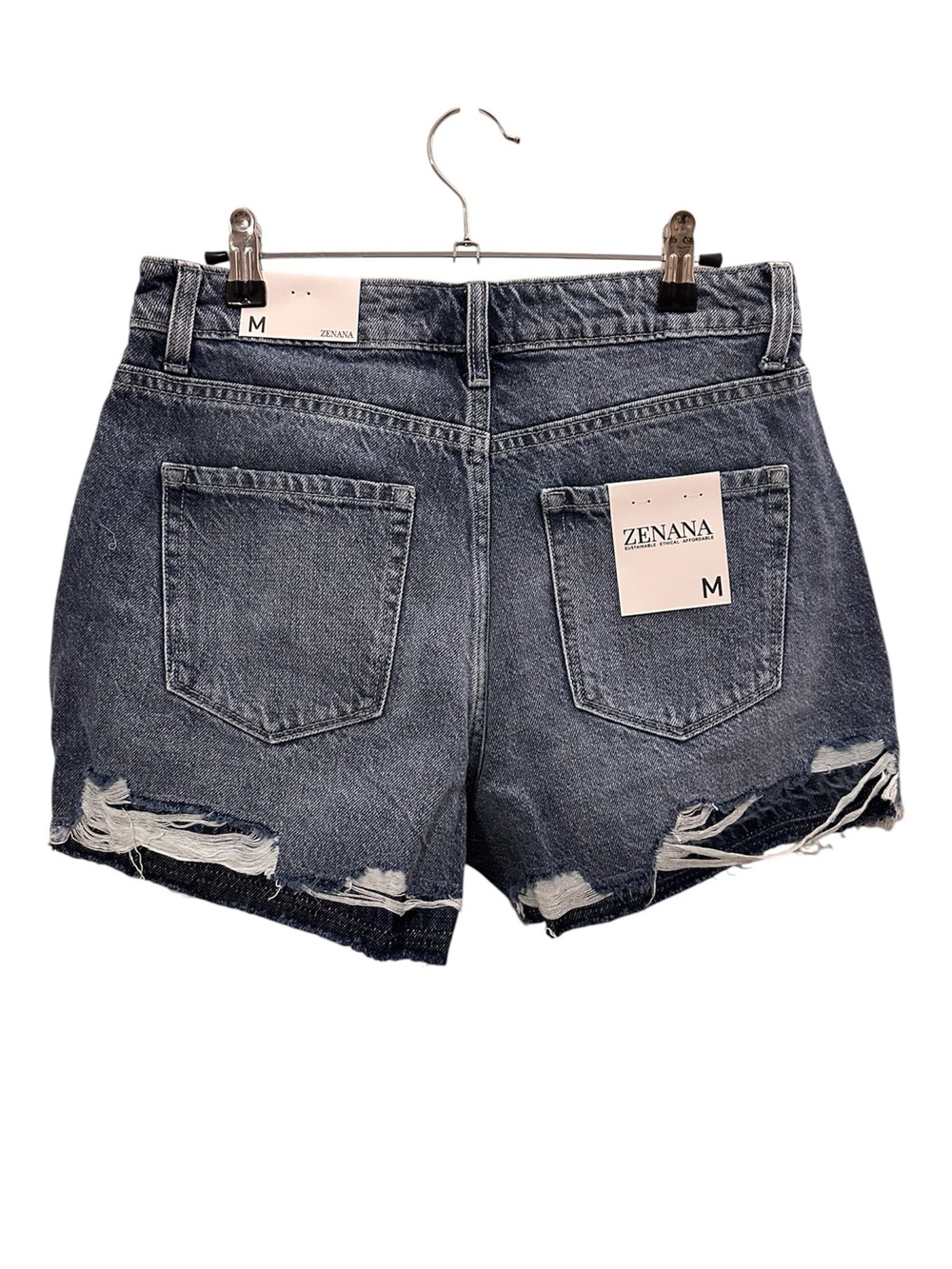 Zenana Outfitters Distressed Denim Shorts - Picture 3 of 3